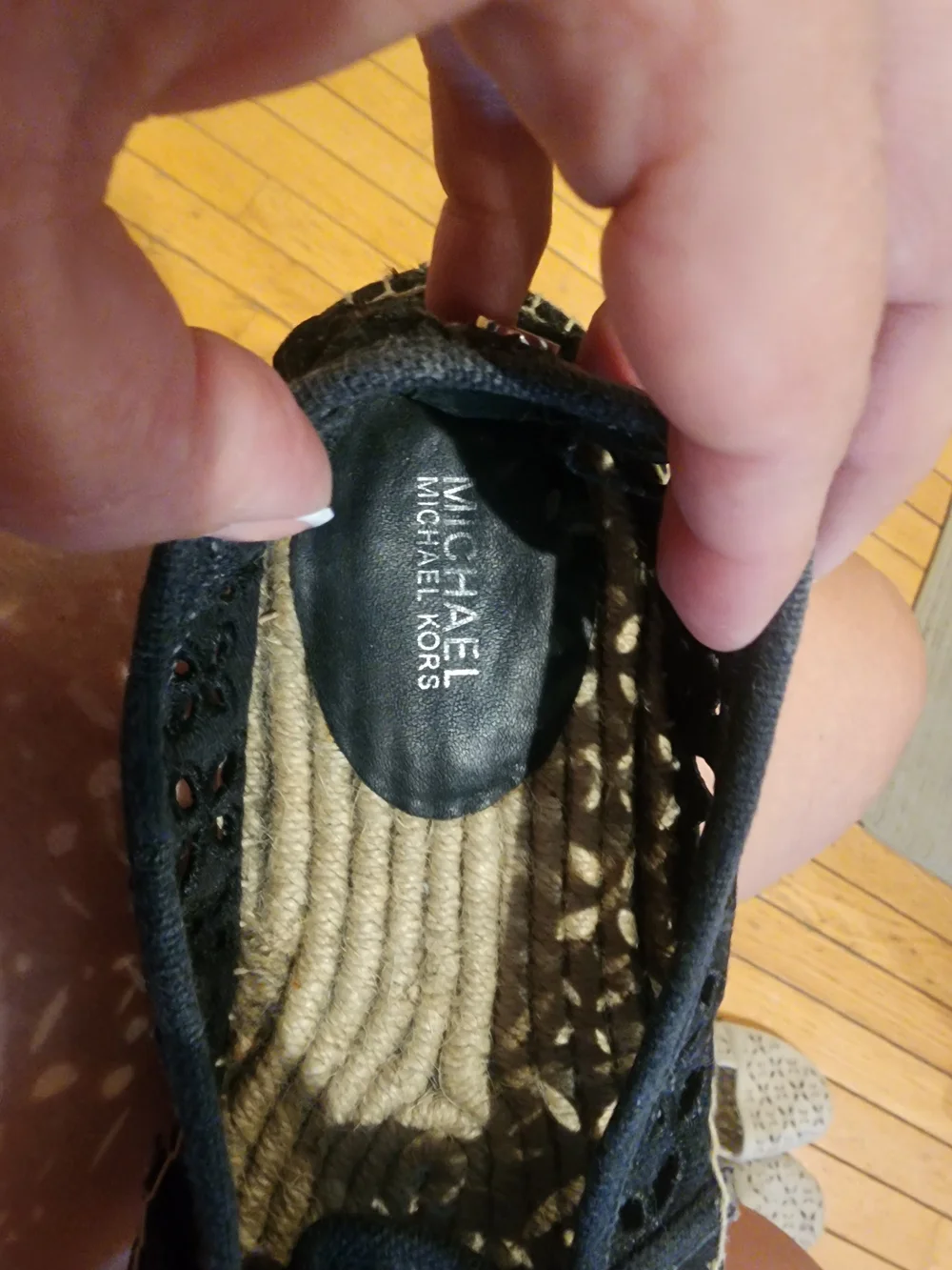 Michael Kors Black Laser-Cut Espadrille Slip-Ons